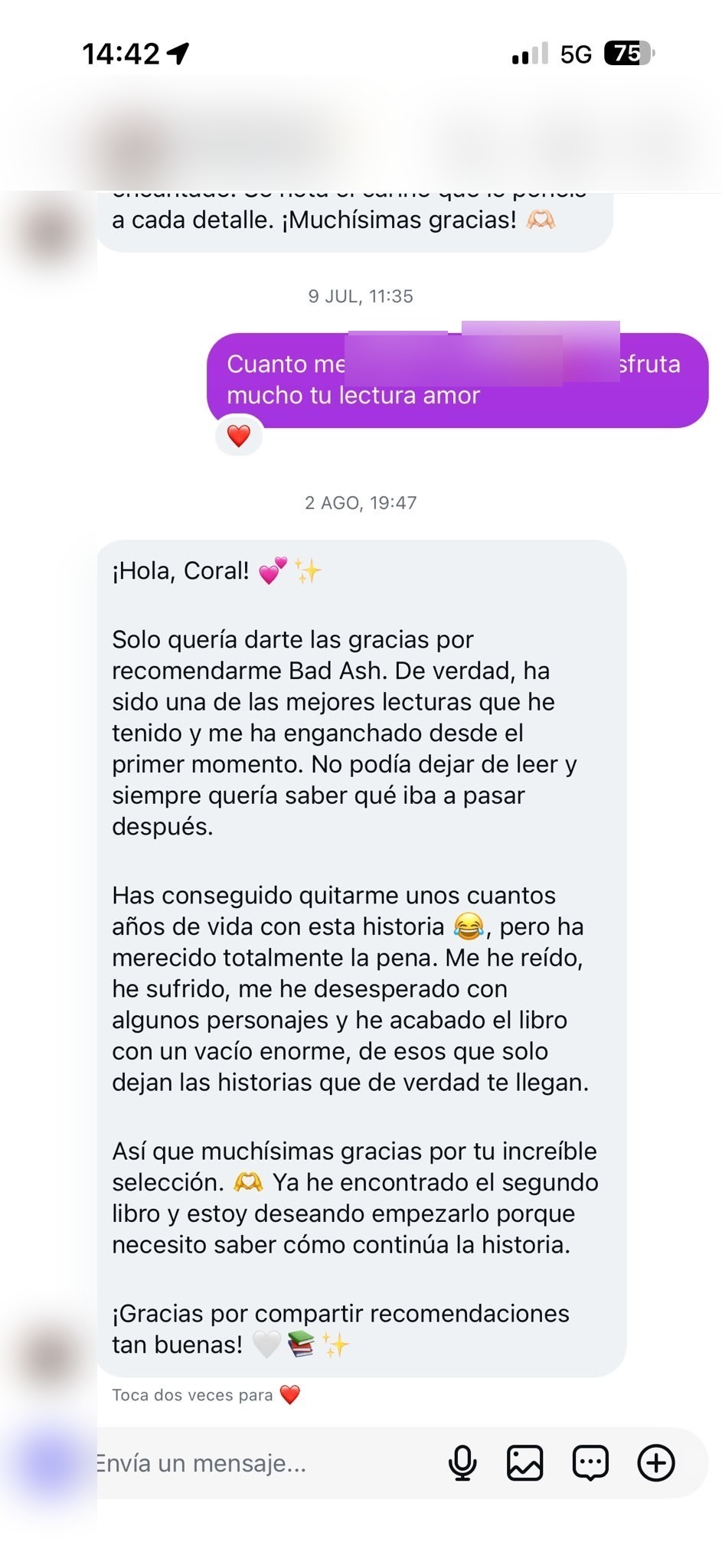 Foto de la reseña de Lectora verificada